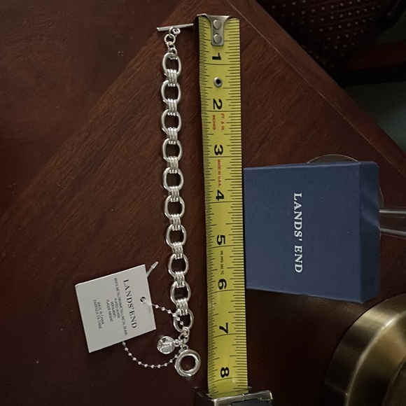 Silver tone link bracelet, with toggle close, by Lands End. - Picture 7 of 9